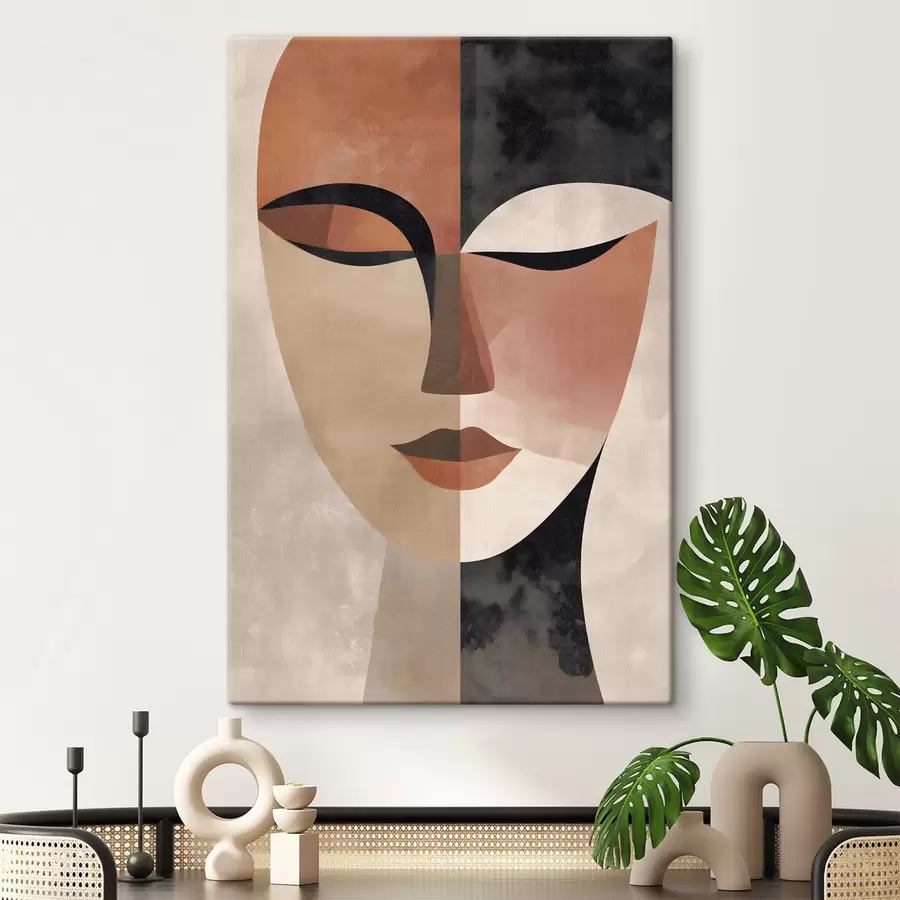 Pilt abstraktne naise nägu täisprofiilis s48524