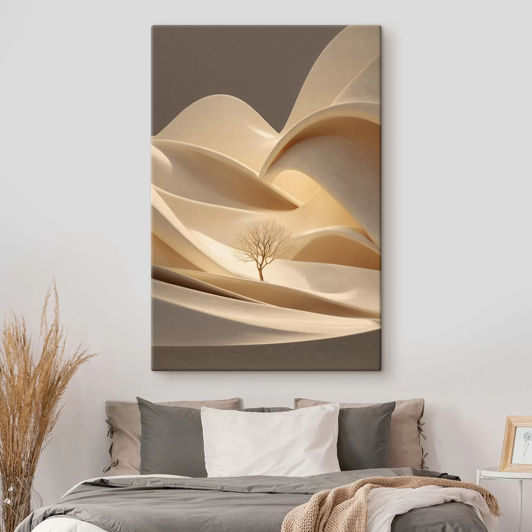 Pilt sürrealistlik maastik, kus kasvab puu s48530