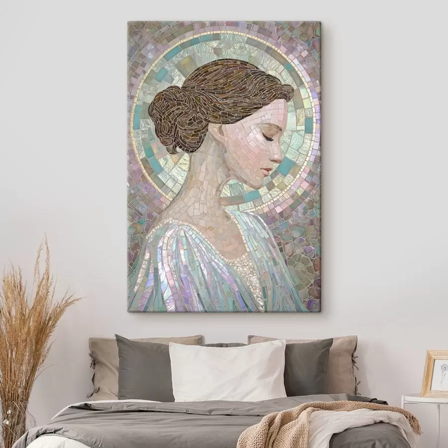 Pilt naise profiil vitraažistiilis s48551