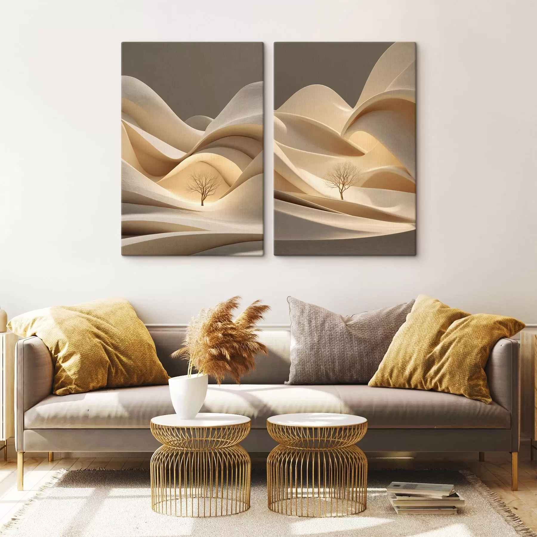 Pilt sürrealistlik maastik, kus kasvab puu m30261