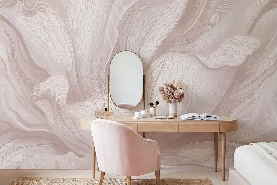 Fototapeedid Abstraktne lill heledates beežides toonides w05119