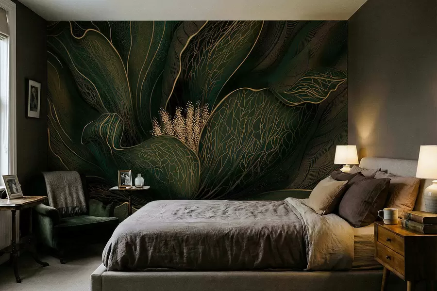 Fototapeedid Tumeroheline abstraktne lill peenete joontega w05119v1