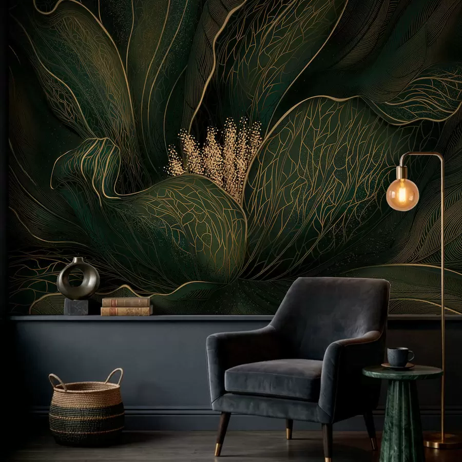 Fototapeedid Tumeroheline abstraktne lill peenete joontega w05119v1