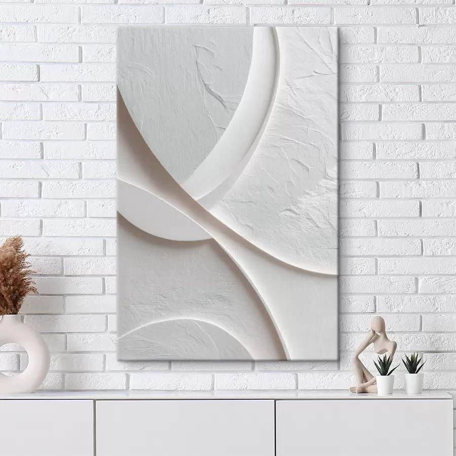 Pilt Dekoratiivpaneel, millel on sujuvad jooned ja kivimustriga tekstuur heledal taustal s48192