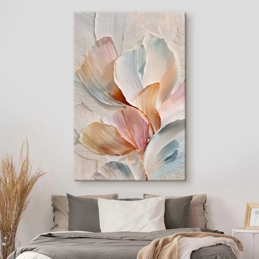 Pilt Stiliseeritud kompositsioon paksude pintslitõmmetega heledal taustal s48203