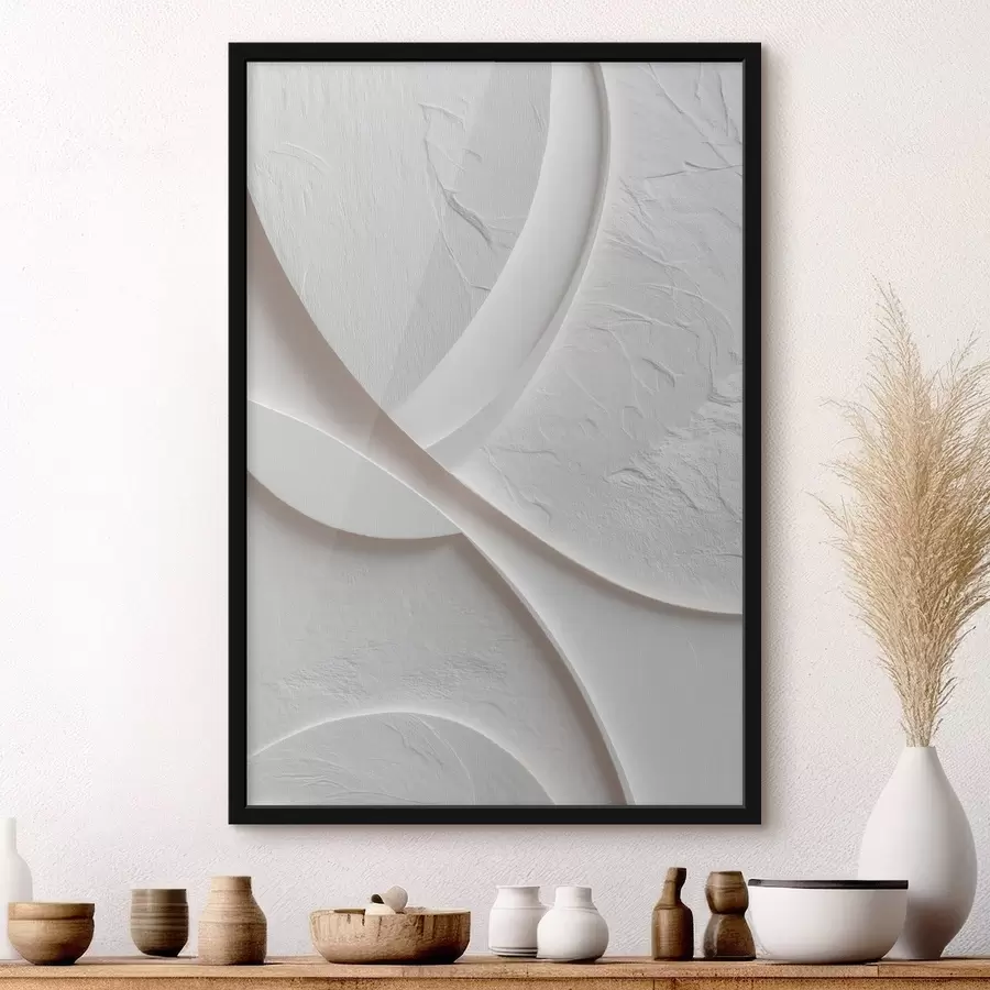 Fototapeedid Dekoratiivpaneel, millel on sujuvad jooned ja kivimustriga tekstuur heledal taustal f48192