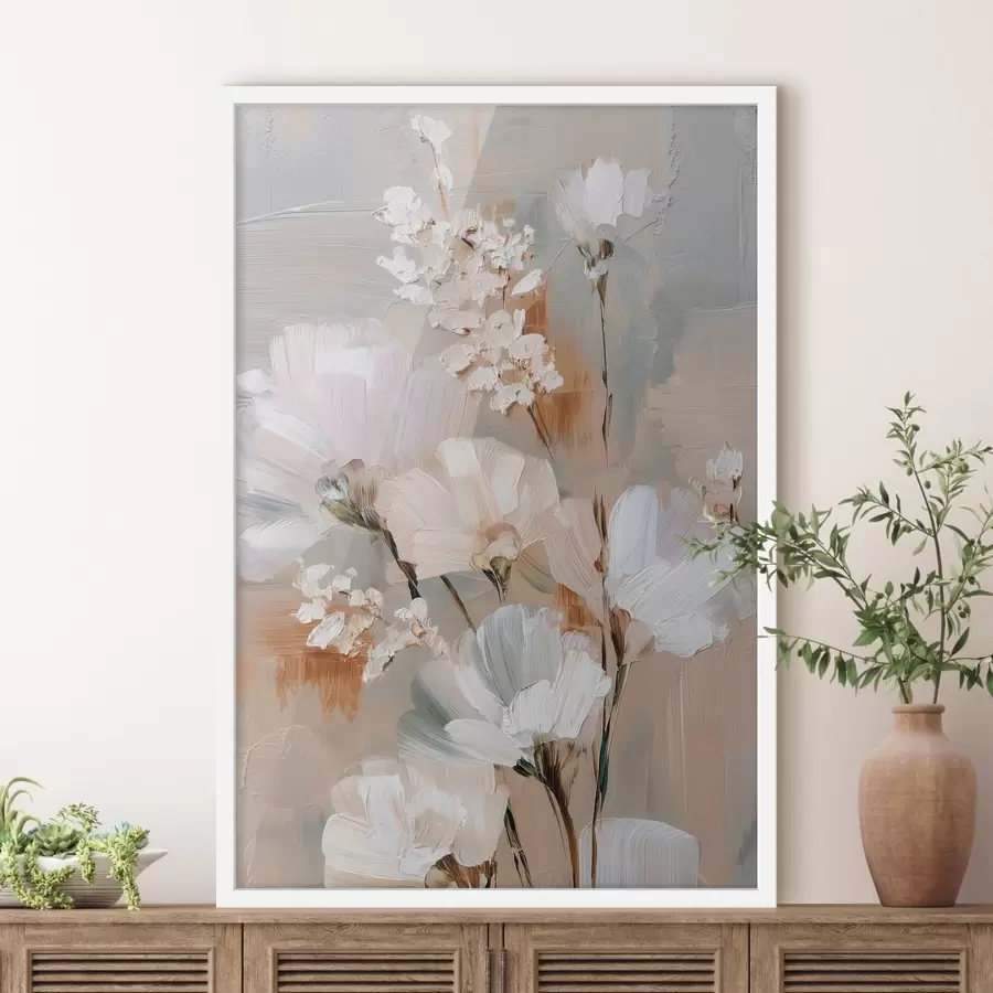 Fototapeedid Pastelltoonides lillekompositsioon õlimaalistiilis f48194