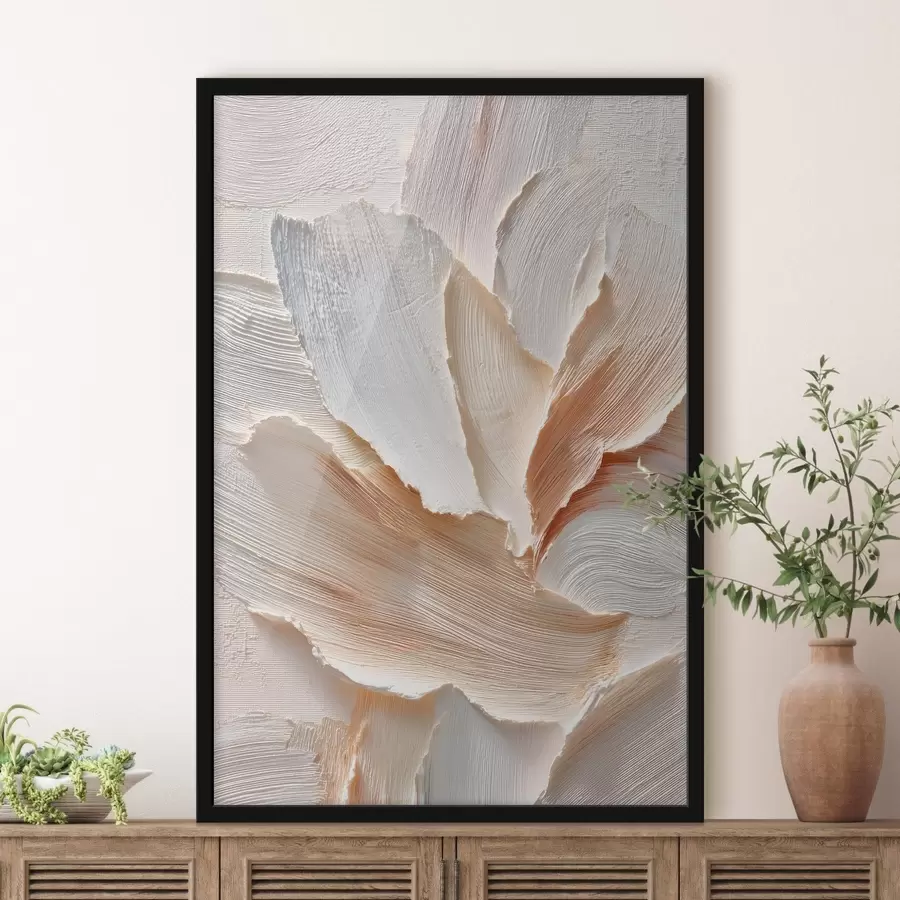 Fototapeedid Abstraktne kompositsioon heledates toonides, millel on selgelt esile tulev pintslitõmbe tekstuur f48199