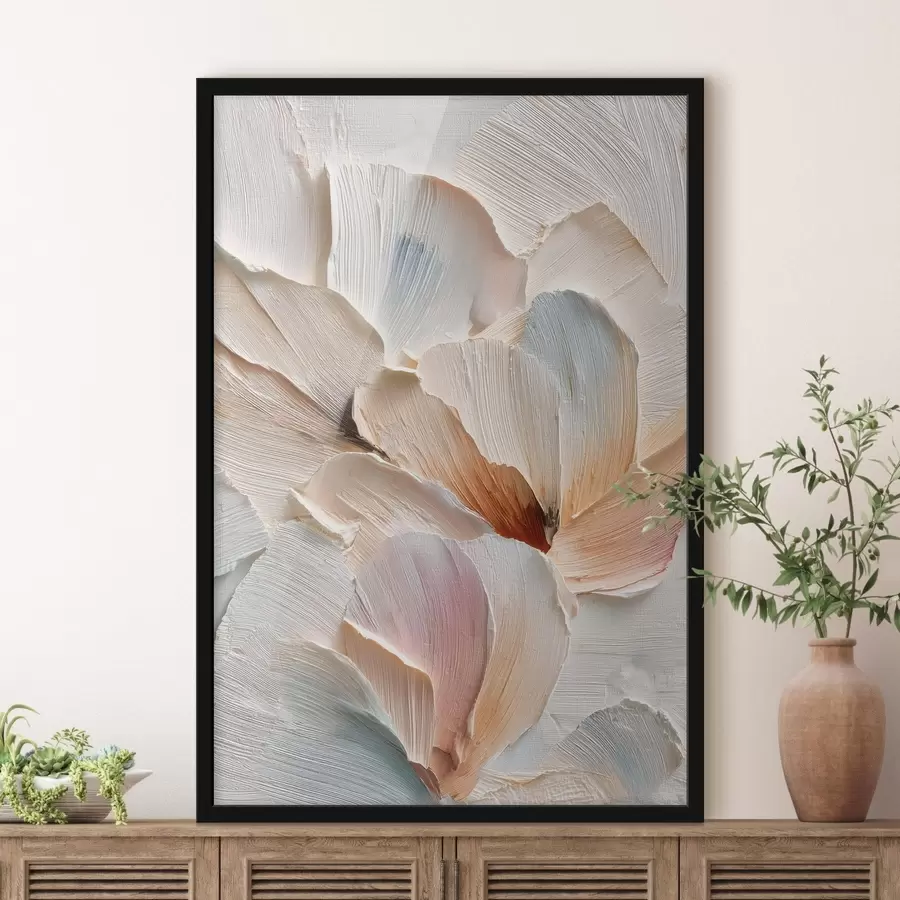 Fototapeedid Stiliseeritud kompositsioon paksude pintslitõmmetega heledal taustal f48200