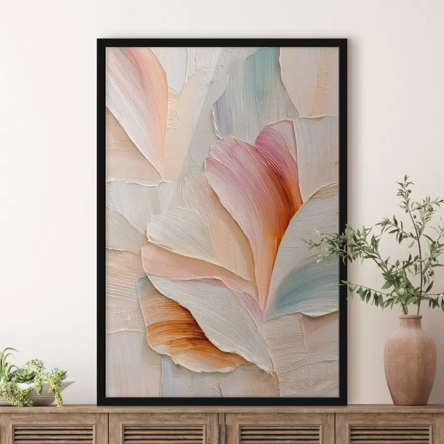 Fototapeedid Kunstiline illustratsioon ruumiliste õielehtedega kaasaegses maalikunstistiilis f48201