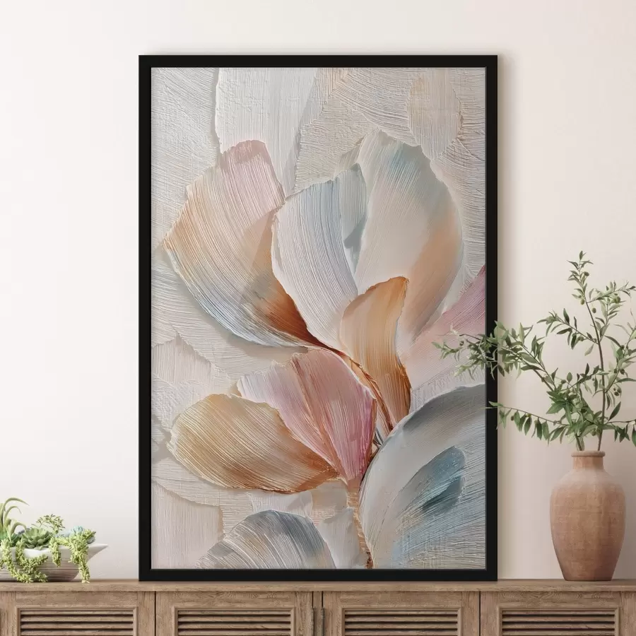 Fototapeedid Stiliseeritud kompositsioon paksude pintslitõmmetega heledal taustal f48203