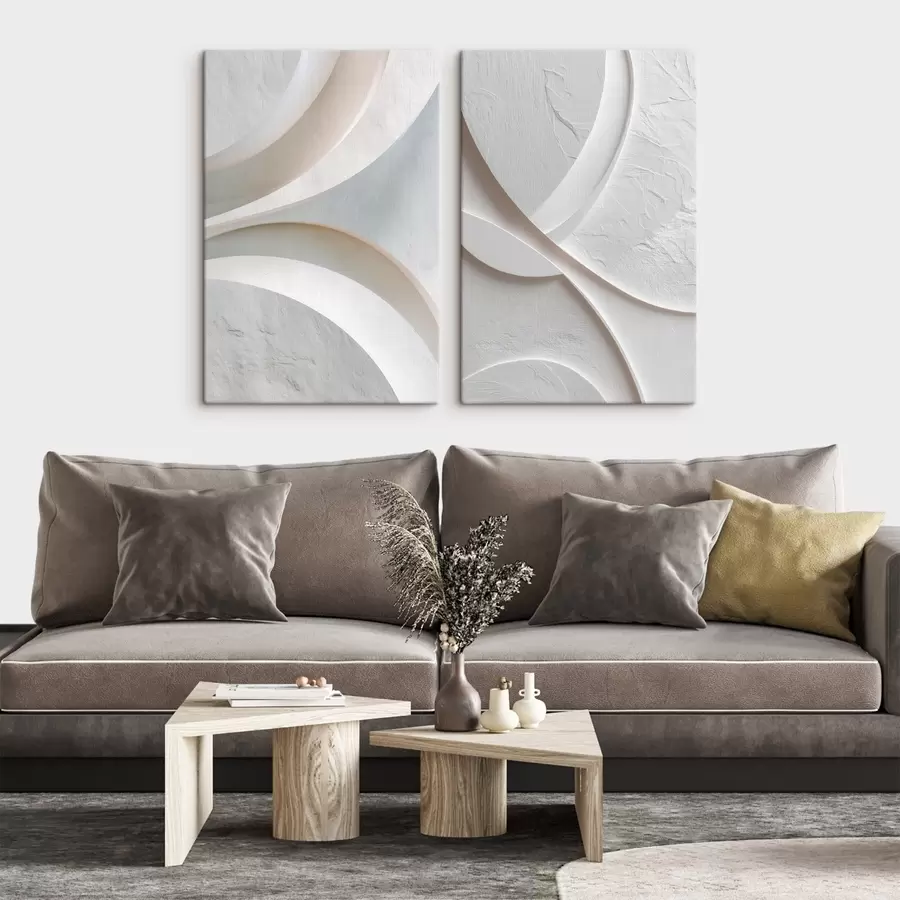 Pilt Abstraktne kompositsioon, millel on sujuvad jooned ja kivistruktuur kaasaegses basreljeefistiilis m30136