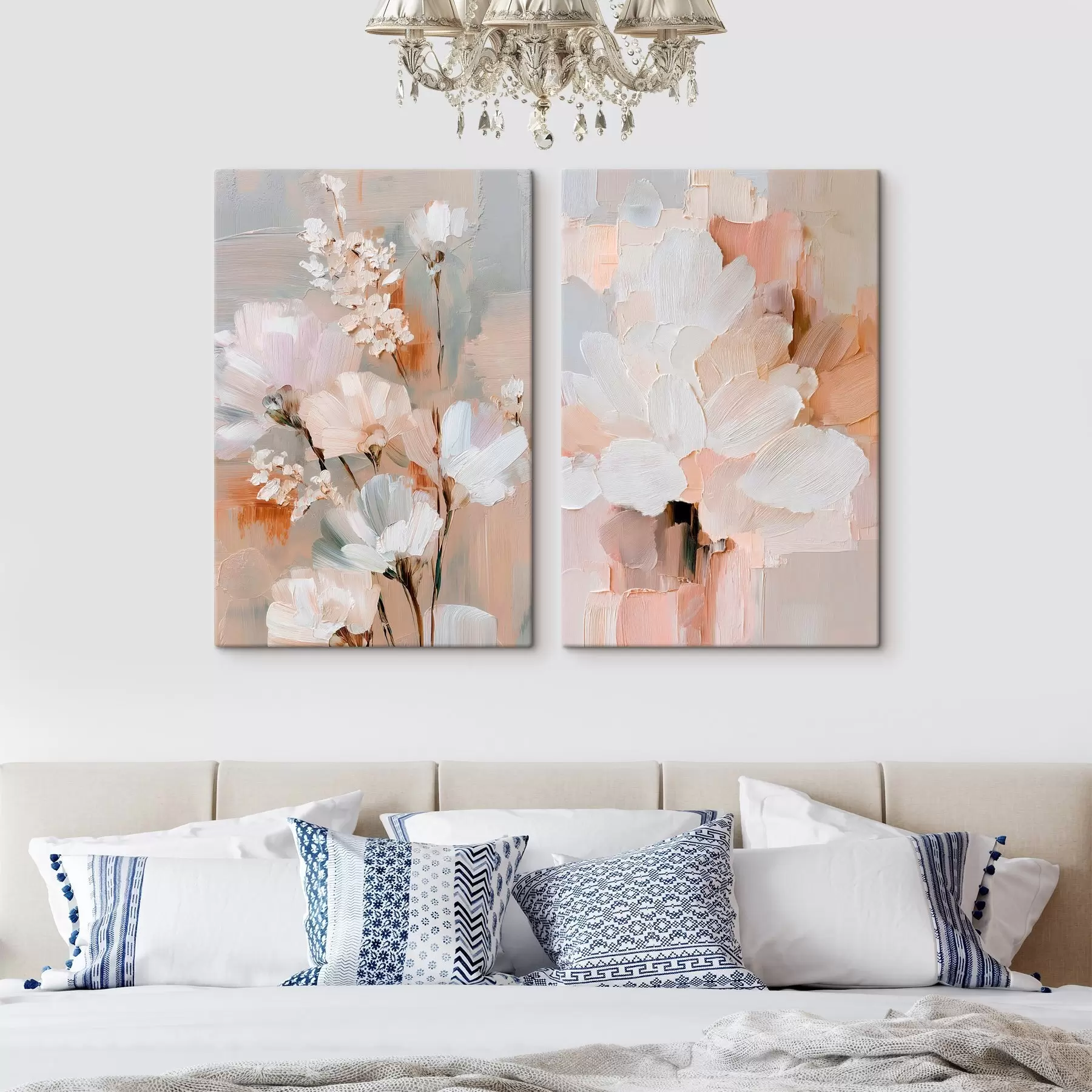 Pilt Abstraktsed kerged lilled väljendusrikaste pintslitõmmetega kaasaegses kunstistiilis m30137