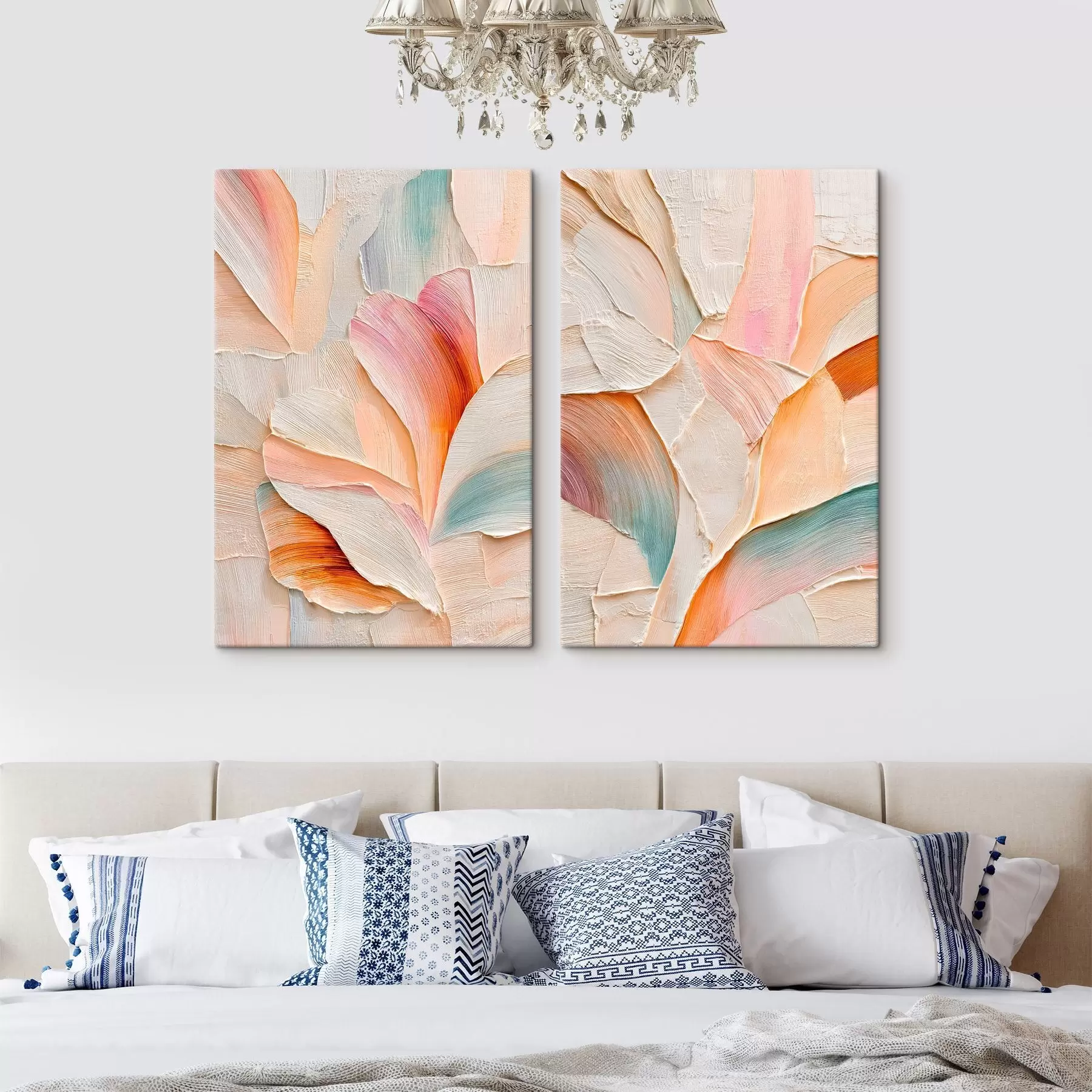 Pilt Kaunistavad õielehed, millel on ruumilised pintslitõmbed kaasaegse kunsti stiilis m30139