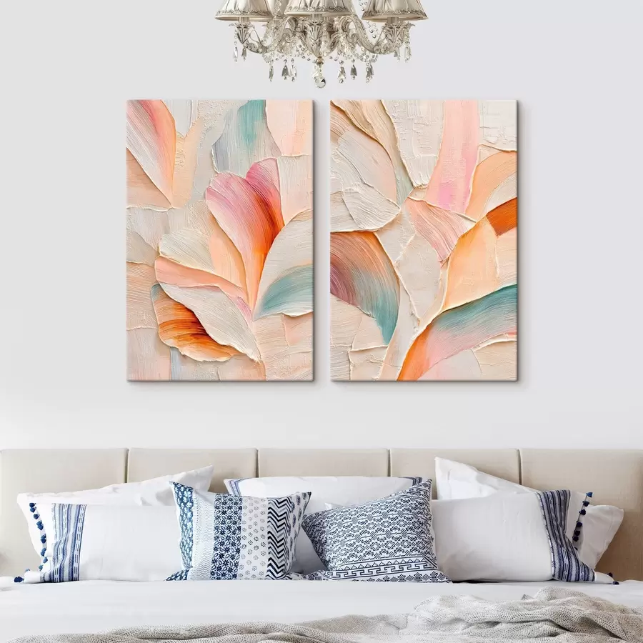 Pilt Kaunistavad õielehed, millel on ruumilised pintslitõmbed kaasaegse kunsti stiilis m30139