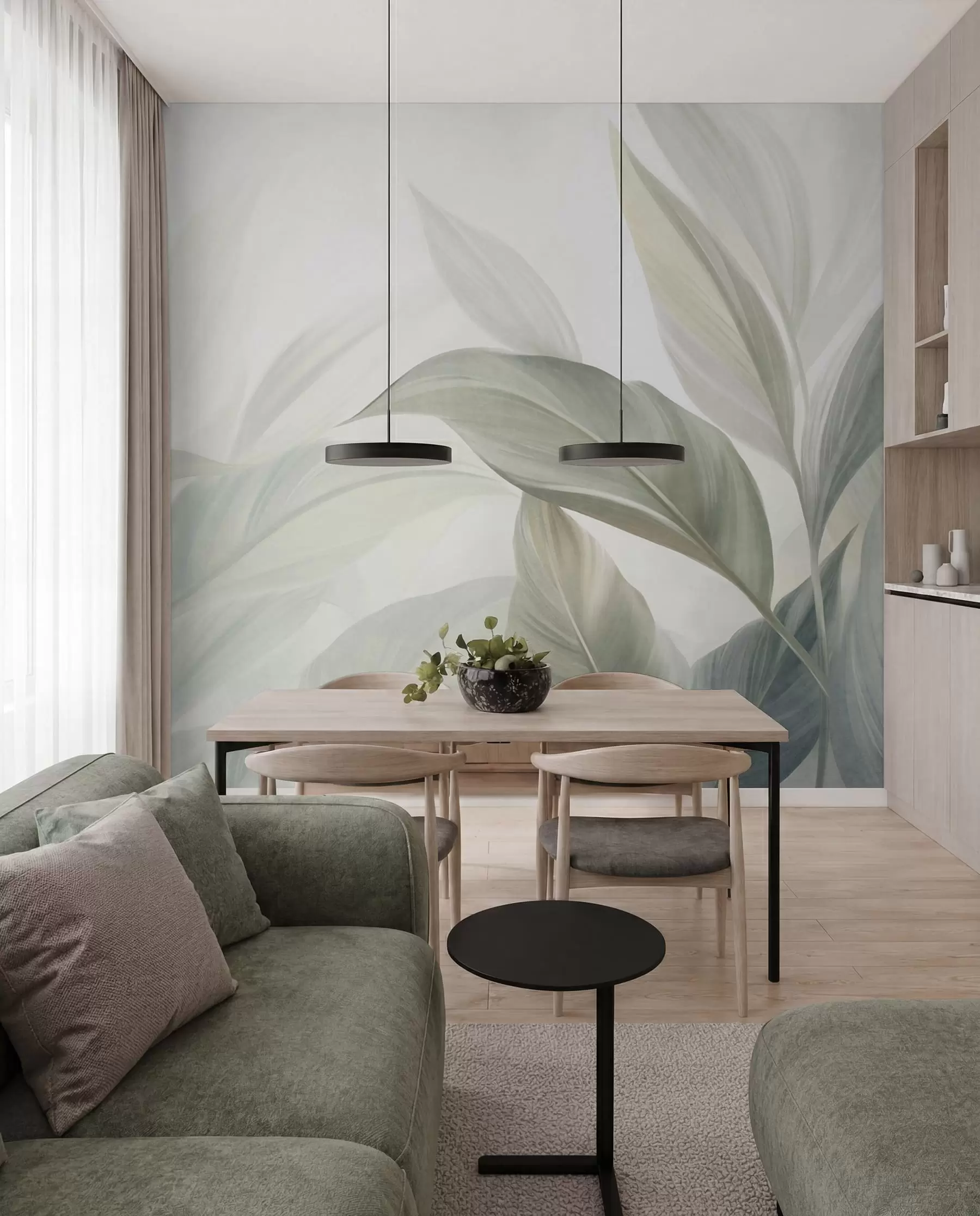 Fototapeedid Salveirohelised lehed w09816
