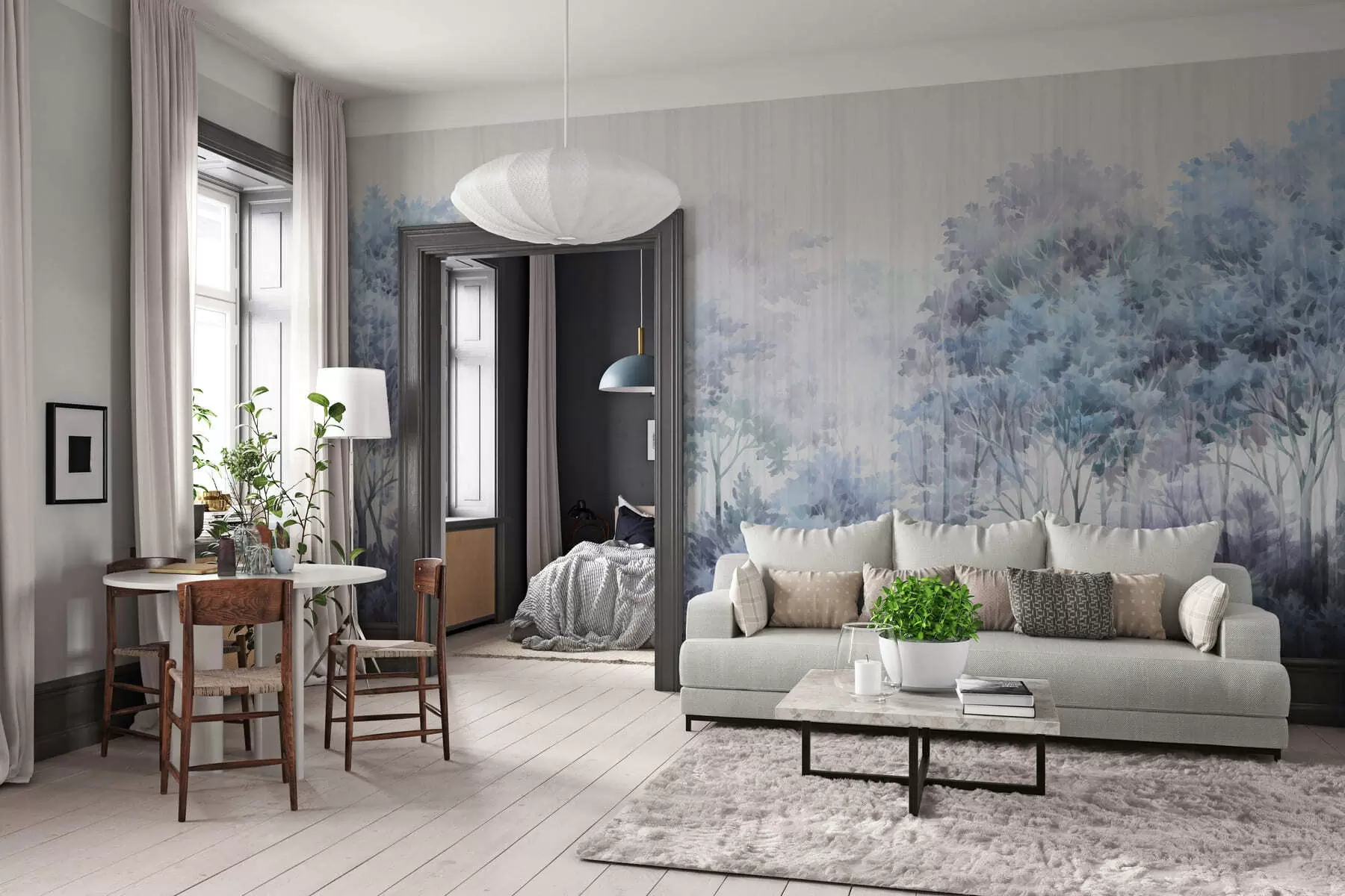 Fototapeedid Lehtpuumets ja jooned w05442v1