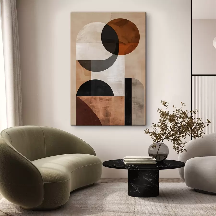 Pilt Geomeetriline abstraktsioon, beež ja must s48583