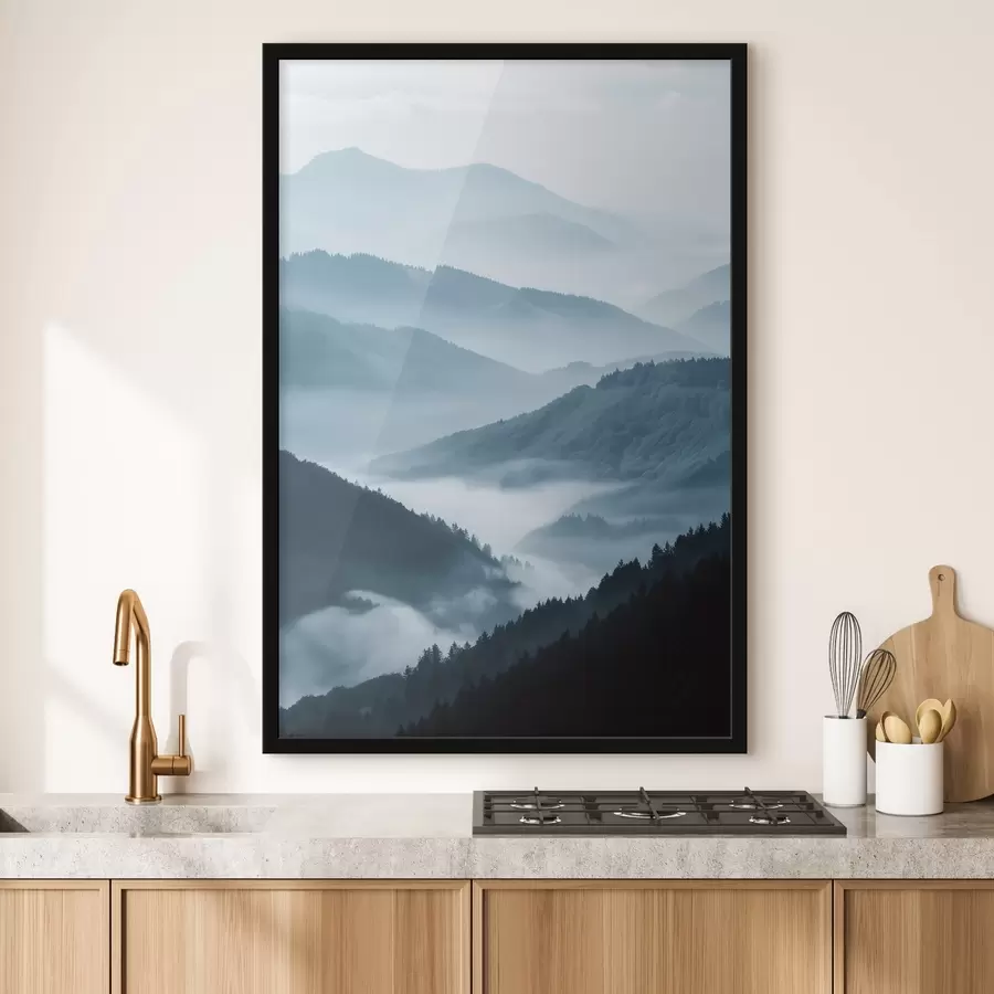 Fototapeedid Udukaetud mäed, sinine maastik f48567