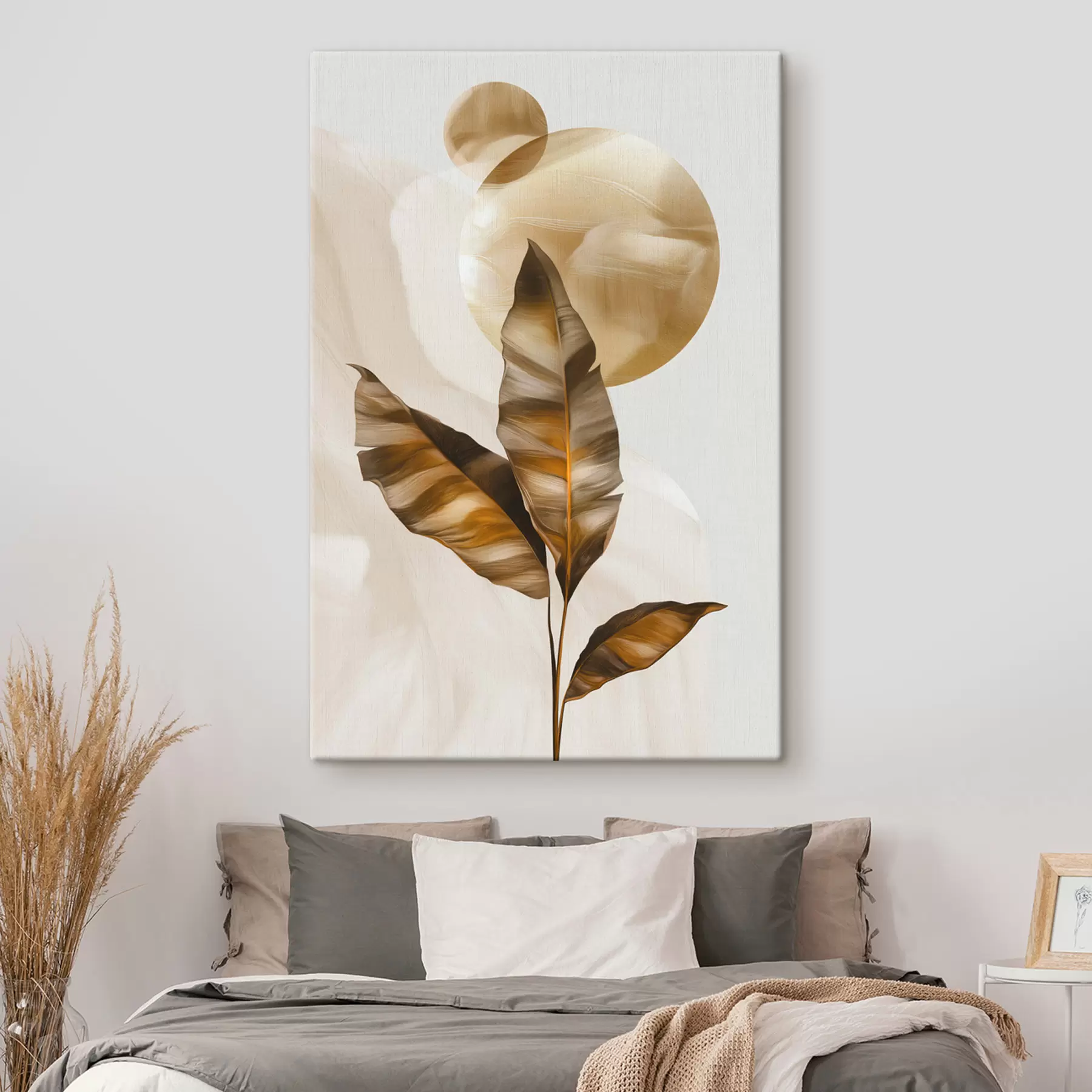 Pilt Lehtede ja ringide abstraktne kompositsioon s48614