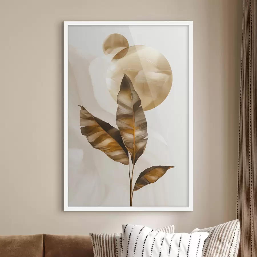 Fototapeedid Lehtede ja ringide abstraktne kompositsioon f48614