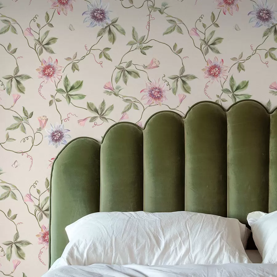 Fototapeedid Muster eksootiliste lillede ja viinamarjaväätega a01131