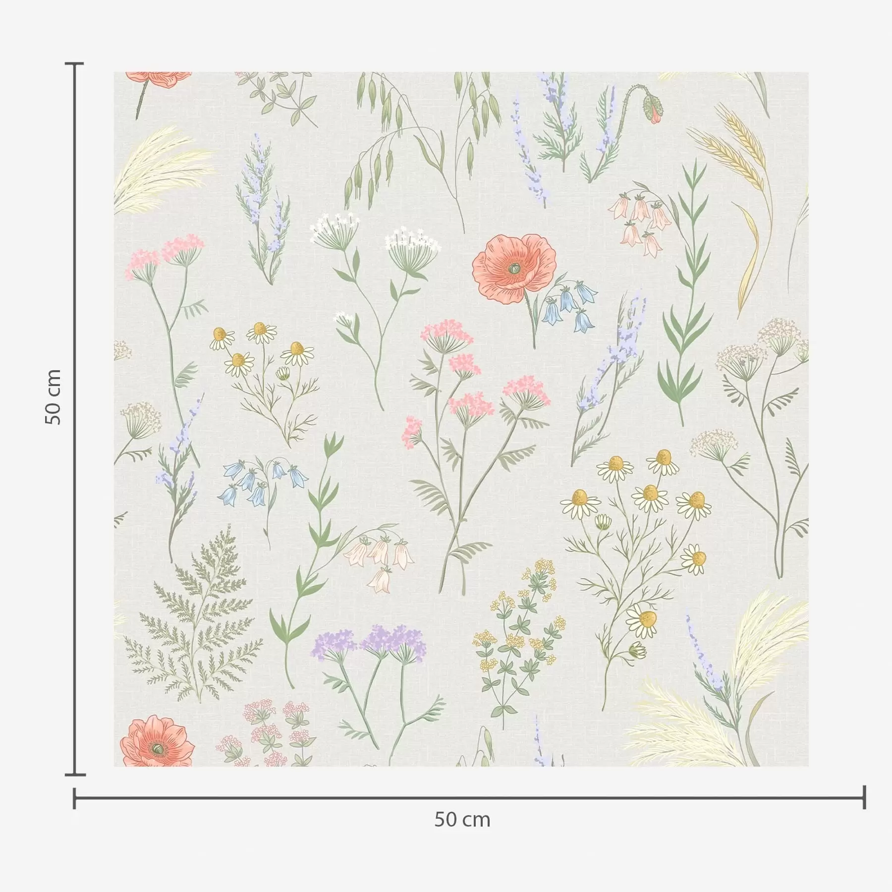 Fototapeedid Õrn looduslillede muster heledal taustal a01152