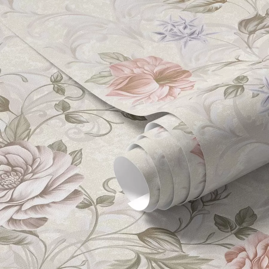 Fototapeedid Suurte pastelltoonides lillede mustri a01154