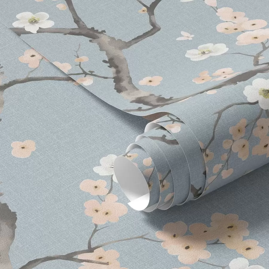 Fototapeedid Õitsvad oksad sinisel taustal a01155