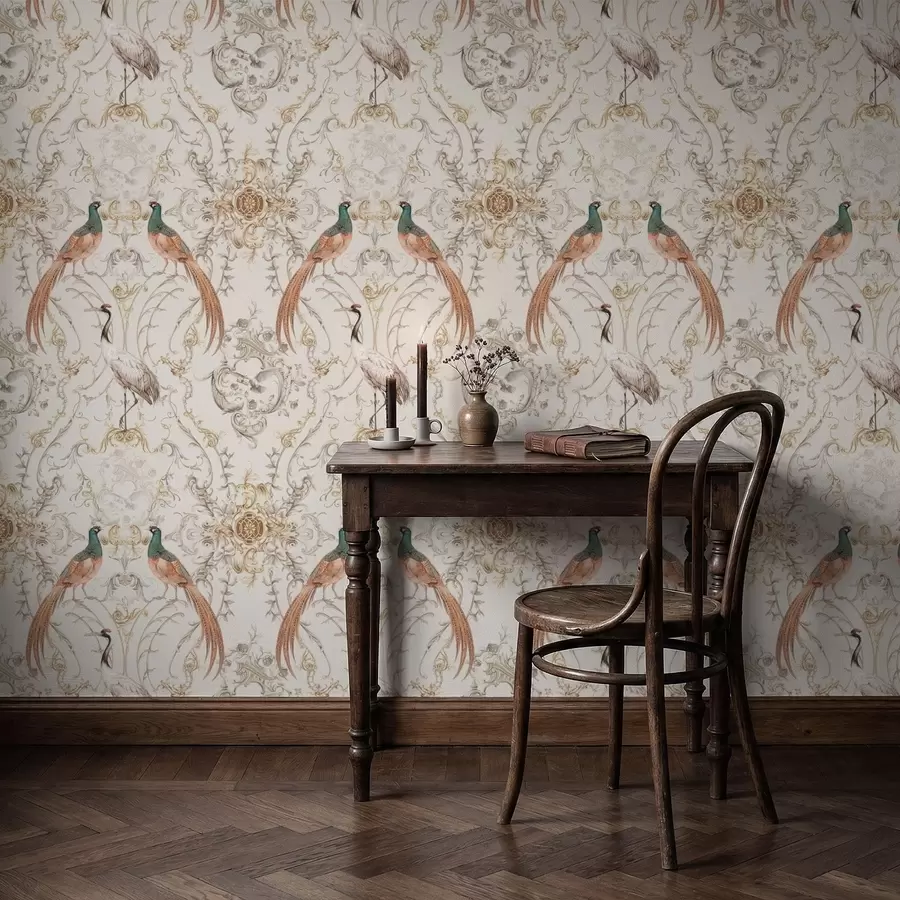 Fototapeedid Dekoratiivne muster lindude ja motiividega a01156