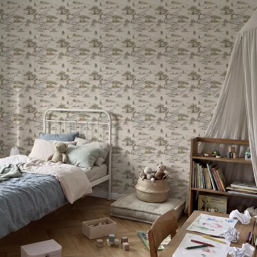 Fototapeedid Loodusillustratsioon loomadega ja jõega a01157