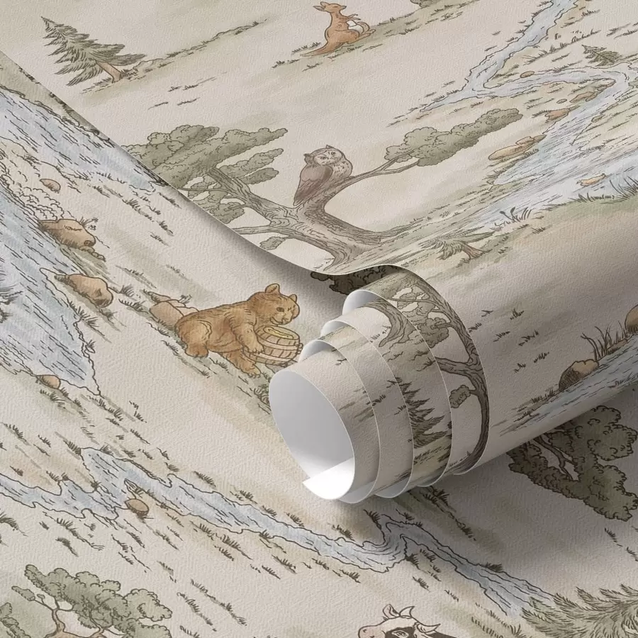 Fototapeedid Loodusillustratsioon loomadega ja jõega a01157