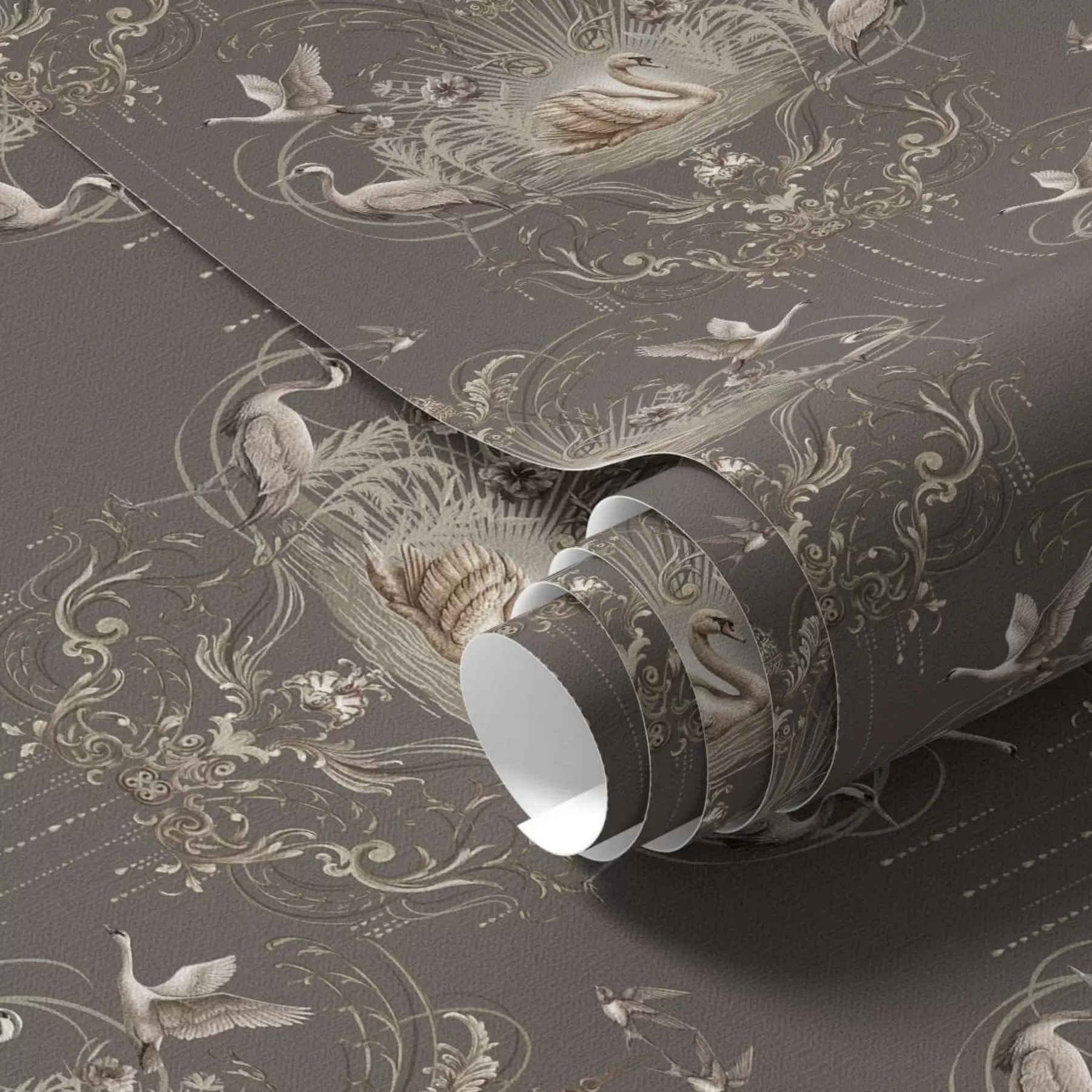 Fototapeedid Klassikalises stiilis kaunistus luikede ja lindudega a01161