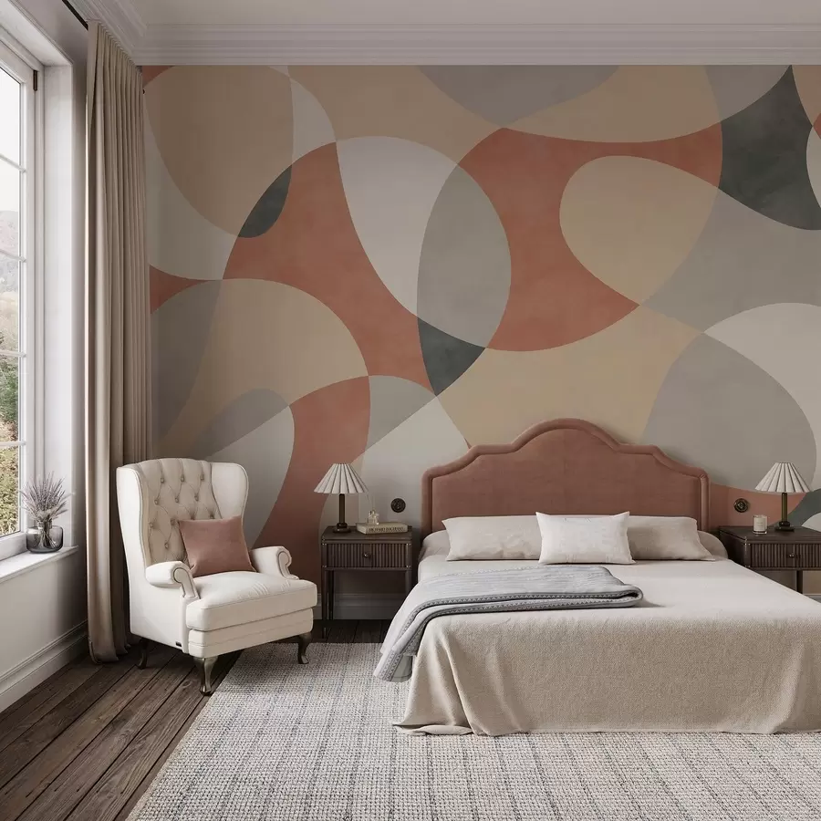 Fototapeedid Abstraktne mustrikujundus ümarate vormidega soojades toonides w05149v1