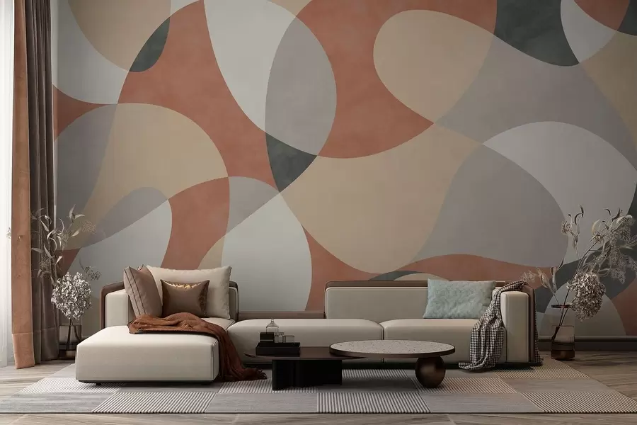 Fototapeedid Abstraktne mustrikujundus ümarate vormidega soojades toonides w05149v1
