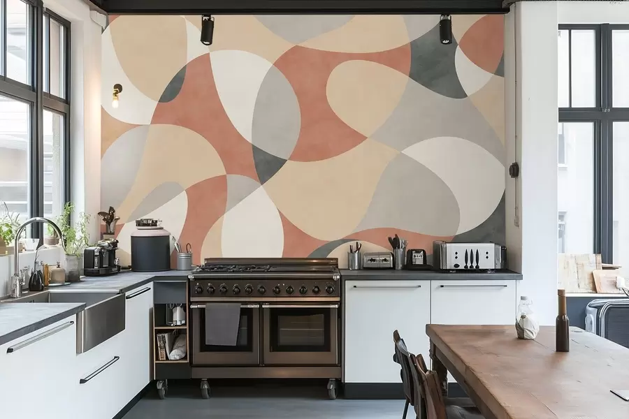 Fototapeedid Abstraktne mustrikujundus ümarate vormidega soojades toonides w05149v1