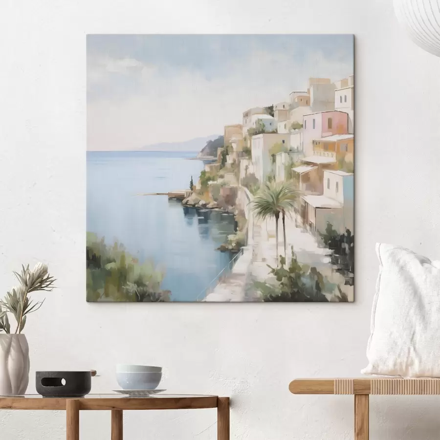 Pilt Mereäärse linna maastik, maali imitatsioon s48674