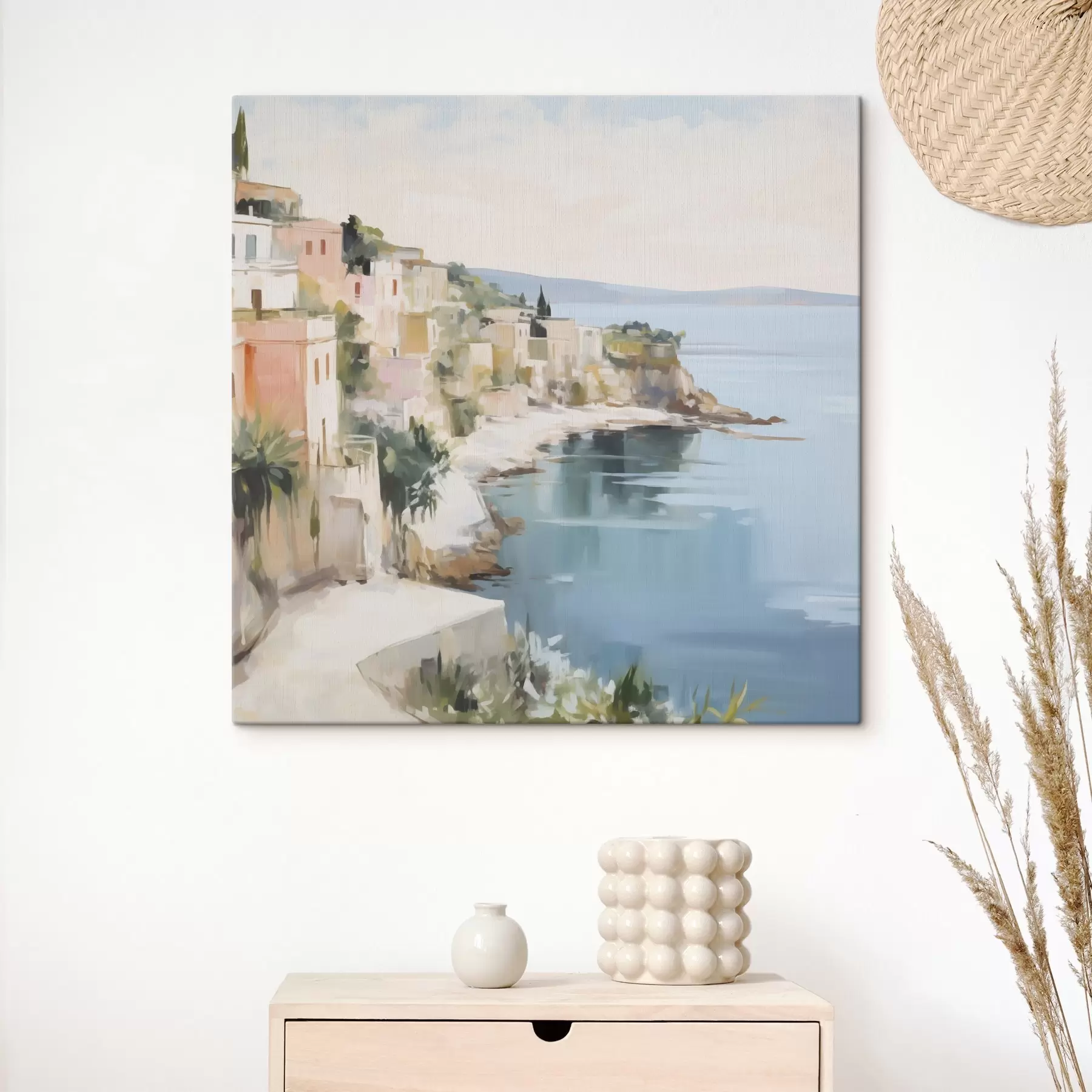 Pilt Rannikuäärse linna maastik – maali imitatsioon s48675