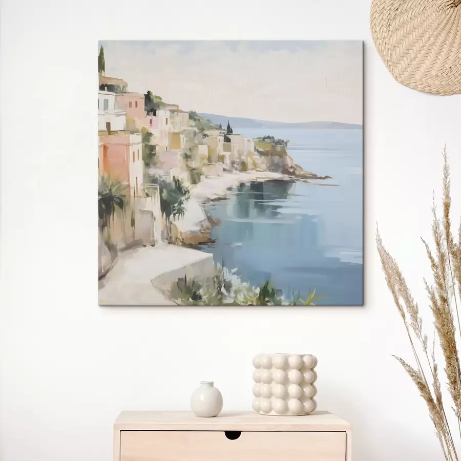 Pilt Rannikuäärse linna maastik – maali imitatsioon s48675