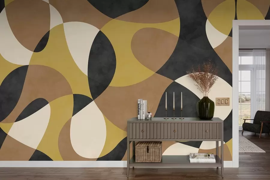 Fototapeedid Abstraktne mustri, millel on voolavad kujundid ja kontrastid w05149