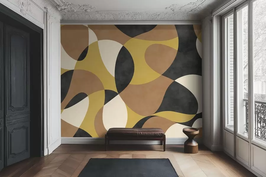 Fototapeedid Abstraktne mustri, millel on voolavad kujundid ja kontrastid w05149