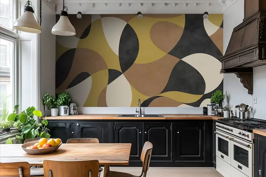 Fototapeedid Abstraktne mustri, millel on voolavad kujundid ja kontrastid w05149