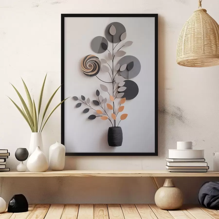 Fototapeedid Dekoratiivne taim ringide ja spiraalidega f48599