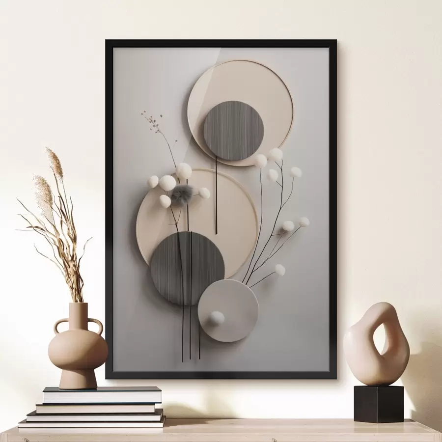 Fototapeedid Ümmargused paneelid kuivade okste ja pehmetest pallidest f48601