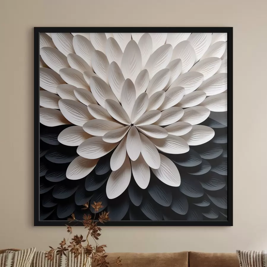 Fototapeedid Abstraktne lill, millel on palju õhukesi kihilisi kroonlehti f48605