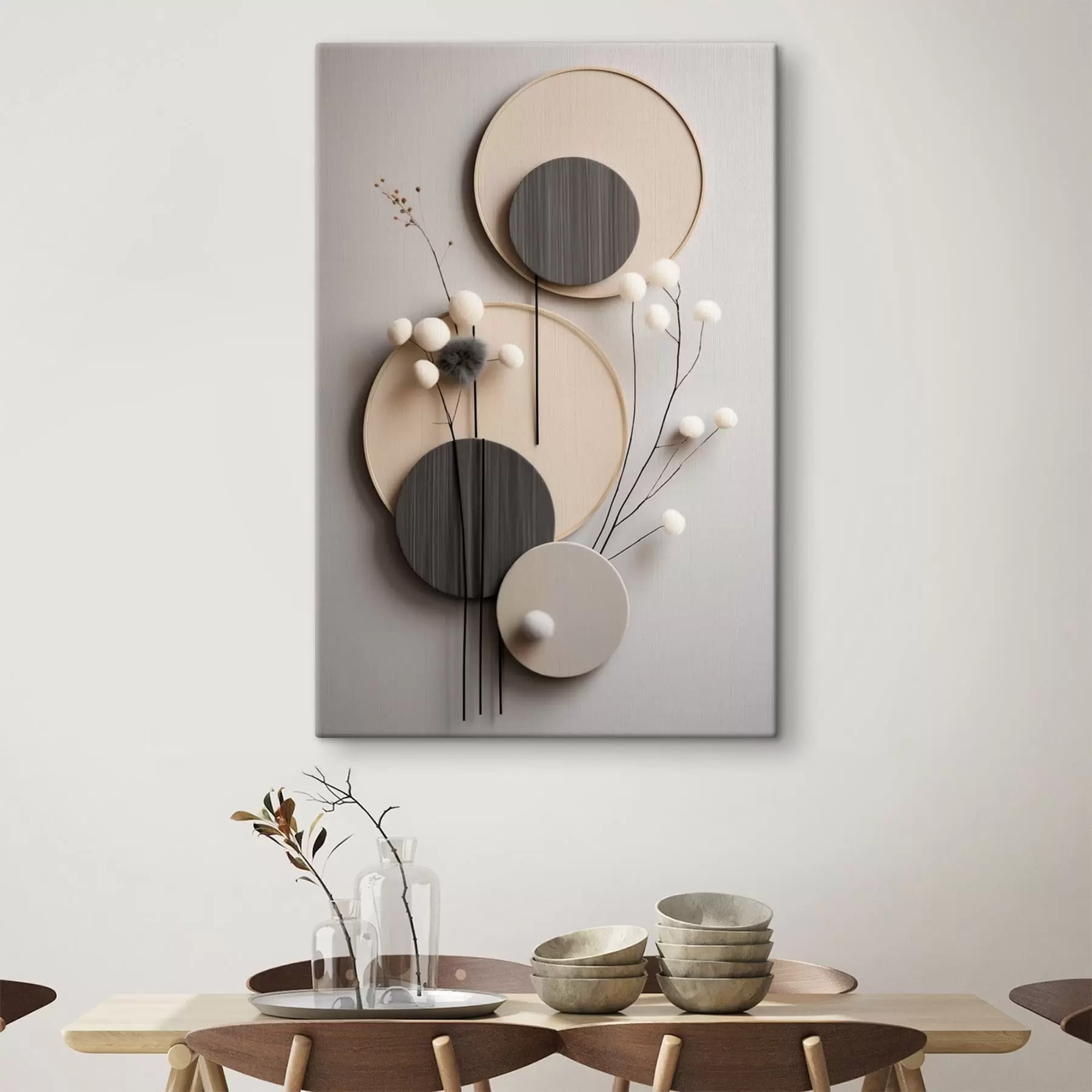 Pilt Ümmargused paneelid kuivade okste ja pehmetest pallidest s48601