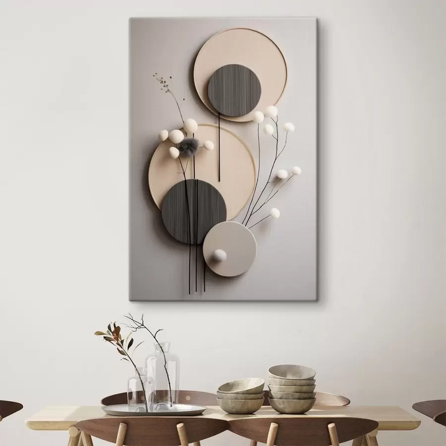 Pilt Ümmargused paneelid kuivade okste ja pehmetest pallidest s48601