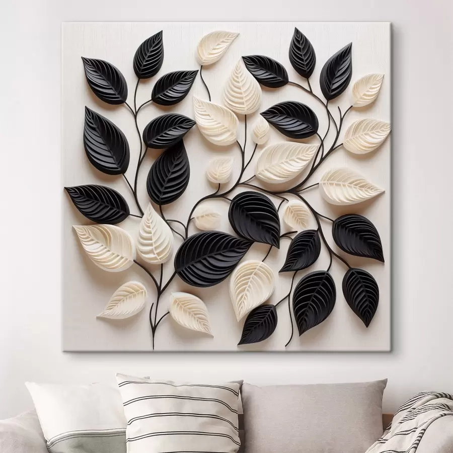 Pilt Mustade ja heledate lehtede jaotus okstel s48606