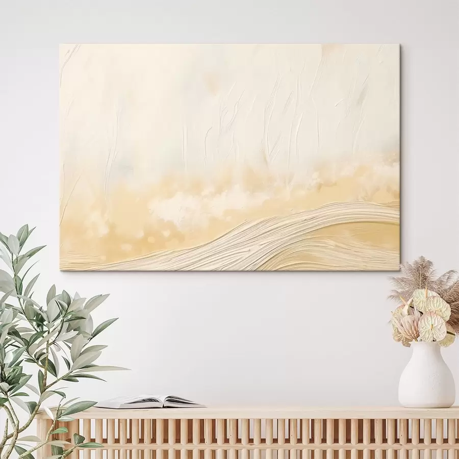 Pilt Abstraktne maastik pehmetes lainetes ja heledates toonides s48617