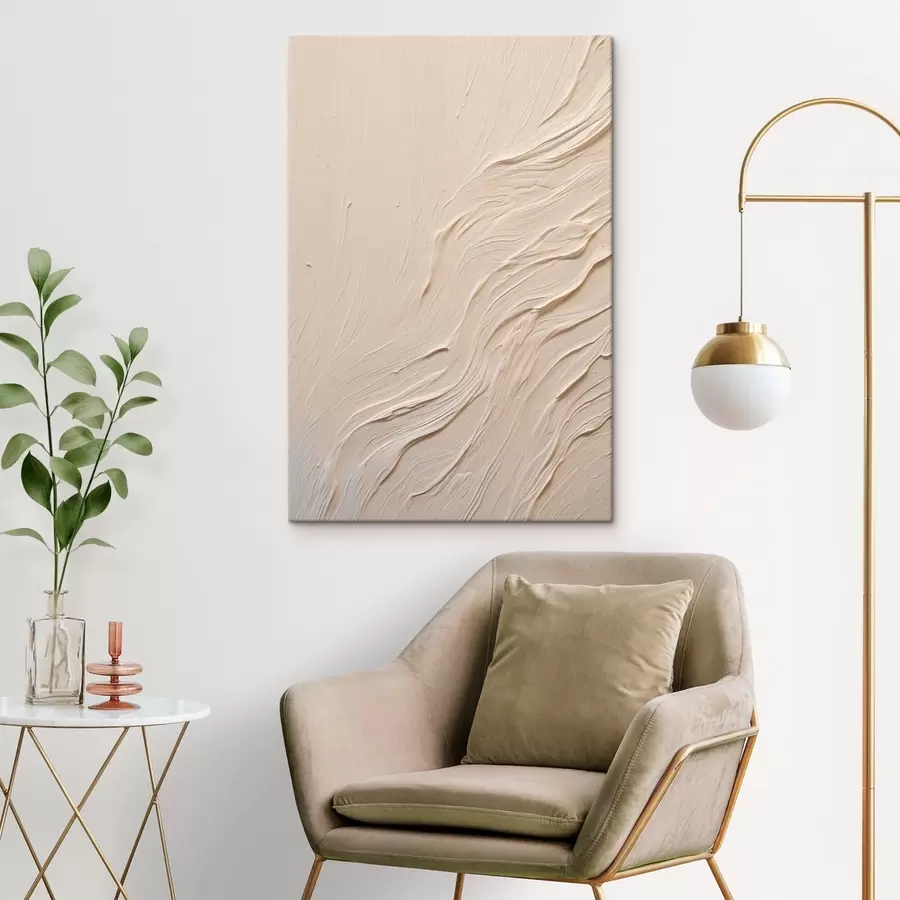 Pilt Abstraktne maalitekstuur voolavate laineliste joontega s48624